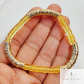 Smooth Lemon Beads Bracelet, Gold Heishi Bead Bracelet, Heishi Bracelet, Heishi Stacking Bracelet, Stretchable Bracelet, Christmas Gifts